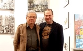 Искусствовед Александр Боровский и художник Дмитрий Кустанович